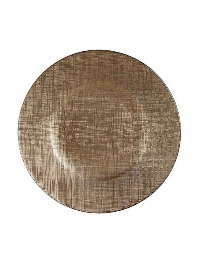 Assiette plate Doré verre 6 Unités (21 x 2 x 21 cm)