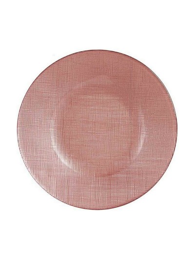 Plato Llano Rosa Vidrio 6 Unidades (21 x 2 x 21 cm)