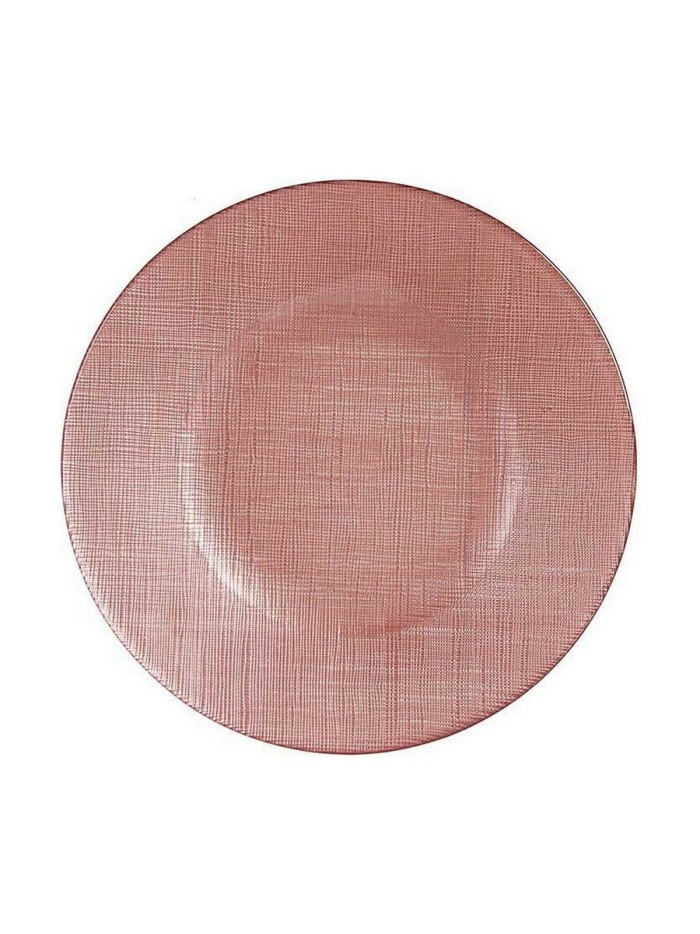Flat plate Pink Glass 6 Units (21 x 2 x 21 cm)