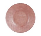Plato Llano Rosa Vidrio 6 Unidades (21 x 2 x 21 cm)