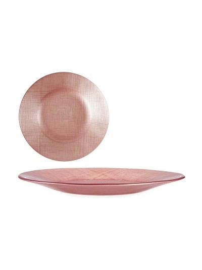 Plato Llano Rosa Vidrio 6 Unidades (21 x 2 x 21 cm)