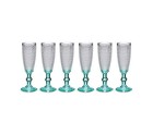 Champagne glass Points Transparent Turquoise Glass 6 Units (185 ml)