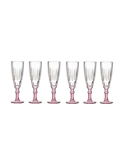 Copa de champán Cristal Rosa 6 Unidades (170 ml)