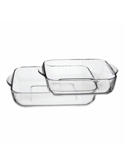 Set de Fuentes para Horno 1690037 Transparente Cristal 1 L (2 Unidades)