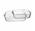Set de Fuentes para Horno 1690037 Transparente Cristal 1 L (2 Unidades)