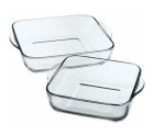 Set de Fuentes para Horno 1690037 Transparente Cristal 1 L (2 Unidades)
