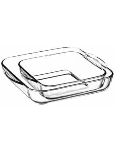 Set de Fuentes para Horno 1690037 Transparente Cristal 1 L (2 Unidades)