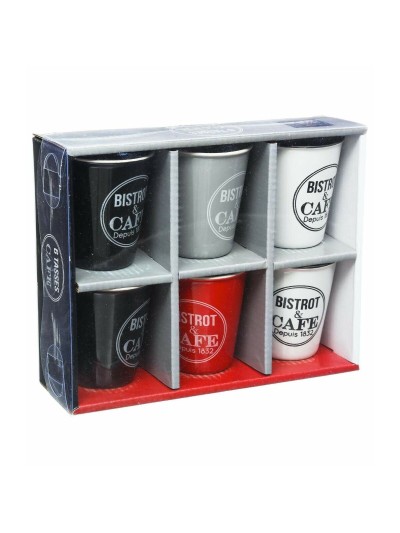 Juego de 6 Tazas de Café 5five Simply Smart Bistrot Multicolor 110 ml