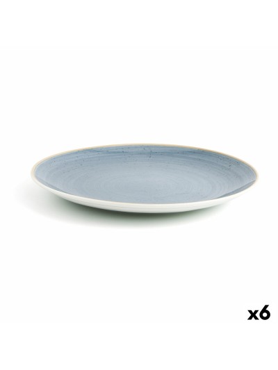Plato Llano Ariane Terra Cerámica Azul (Ø 31 cm) (6 Unidades)