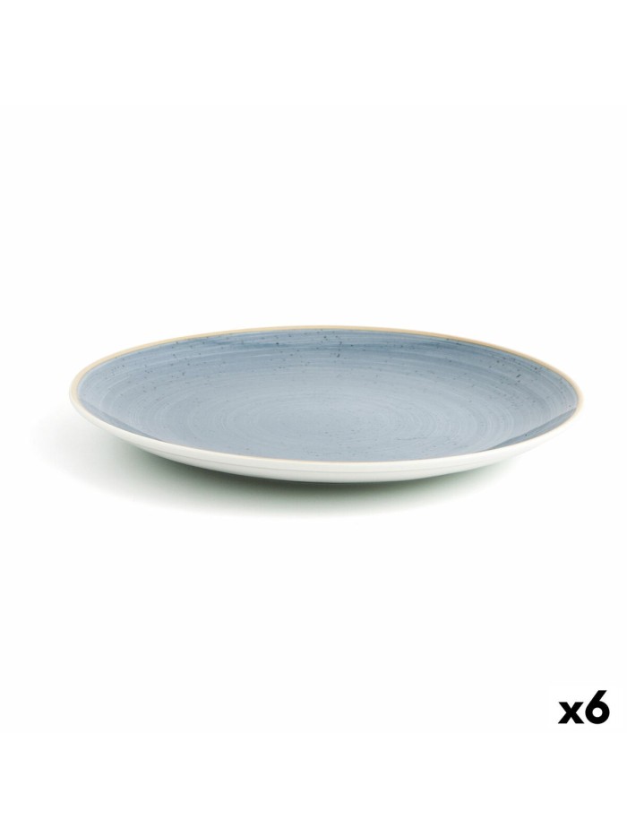 Plato Llano Ariane Terra Cerámica Azul (Ø 31 cm) (6 Unidades)