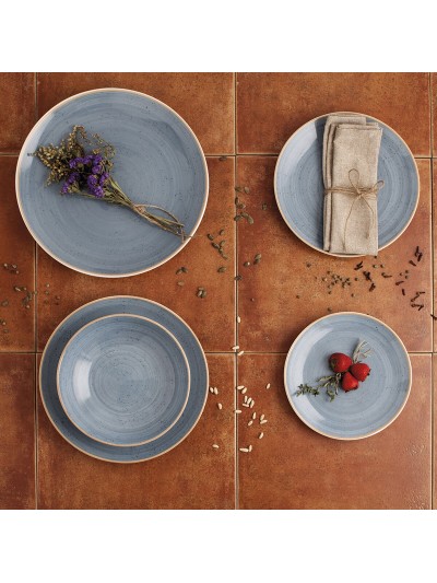 Flat plate Ariane Terra Ceramic Blue (Ø 31 cm) (6 Units)