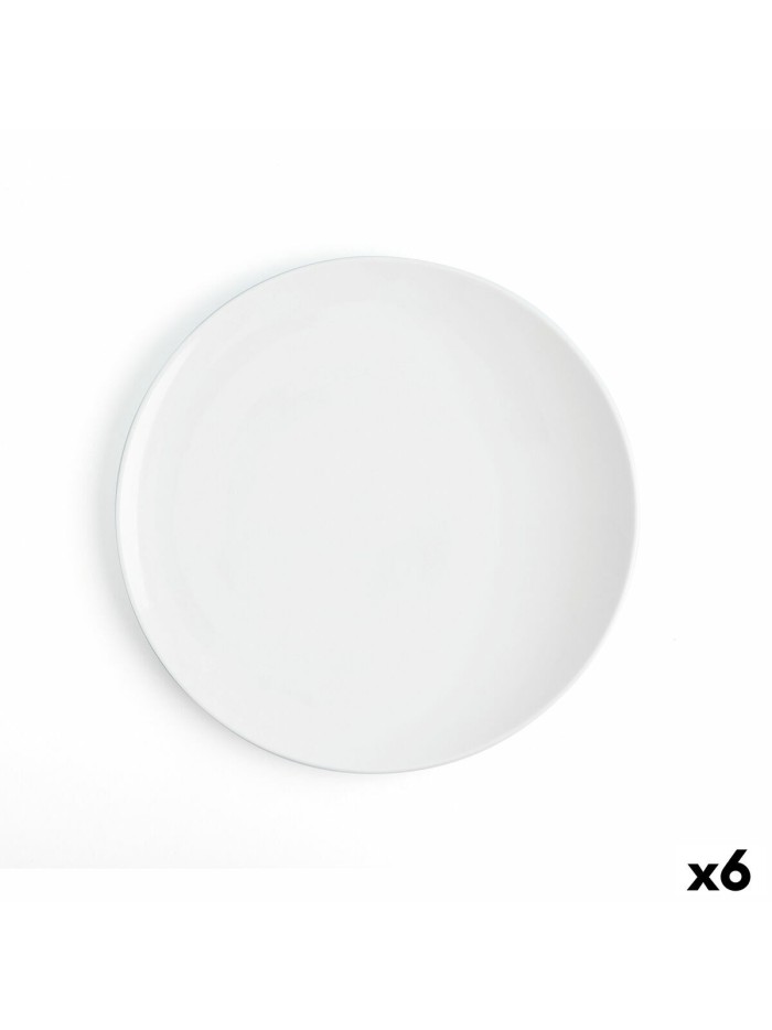 Flat plate Ariane Coupe Ceramic White (Ø 31 cm) (6 Units)