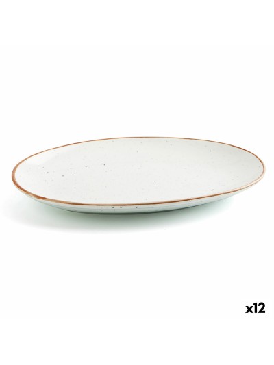 Fuente de Cocina Ariane Terra Ovalado Cerámica Beige (Ø 26 cm) (12 Unidades)