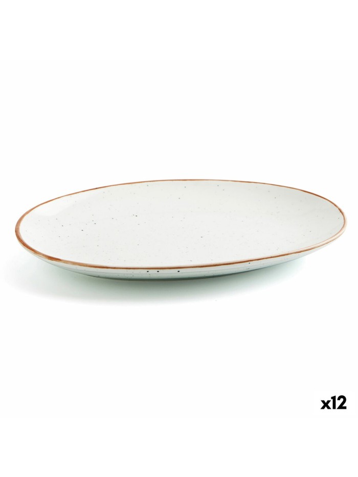 Serving Platter Ariane Terra Oval Ceramic Beige (Ø 26 cm) (12 Units)
