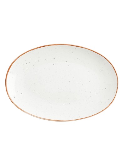Serving Platter Ariane Terra Oval Ceramic Beige (Ø 26 cm) (12 Units)