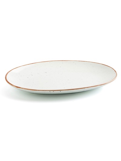 Serving Platter Ariane Terra Oval Ceramic Beige (Ø 26 cm) (12 Units)