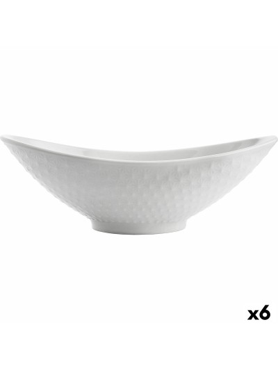 Fuente de Cocina Quid Gastro Ovalado Cerámica Blanco (21,5 x 12,5 x 7 cm) (6 Unidades)