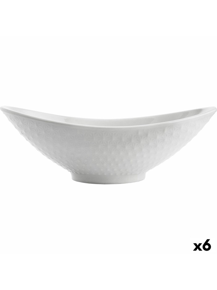 Fuente de Cocina Quid Gastro Ovalado Cerámica Blanco (21,5 x 12,5 x 7 cm) (6 Unidades)