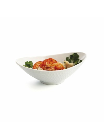 Fuente de Cocina Quid Gastro Ovalado Cerámica Blanco (21,5 x 12,5 x 7 cm) (6 Unidades)