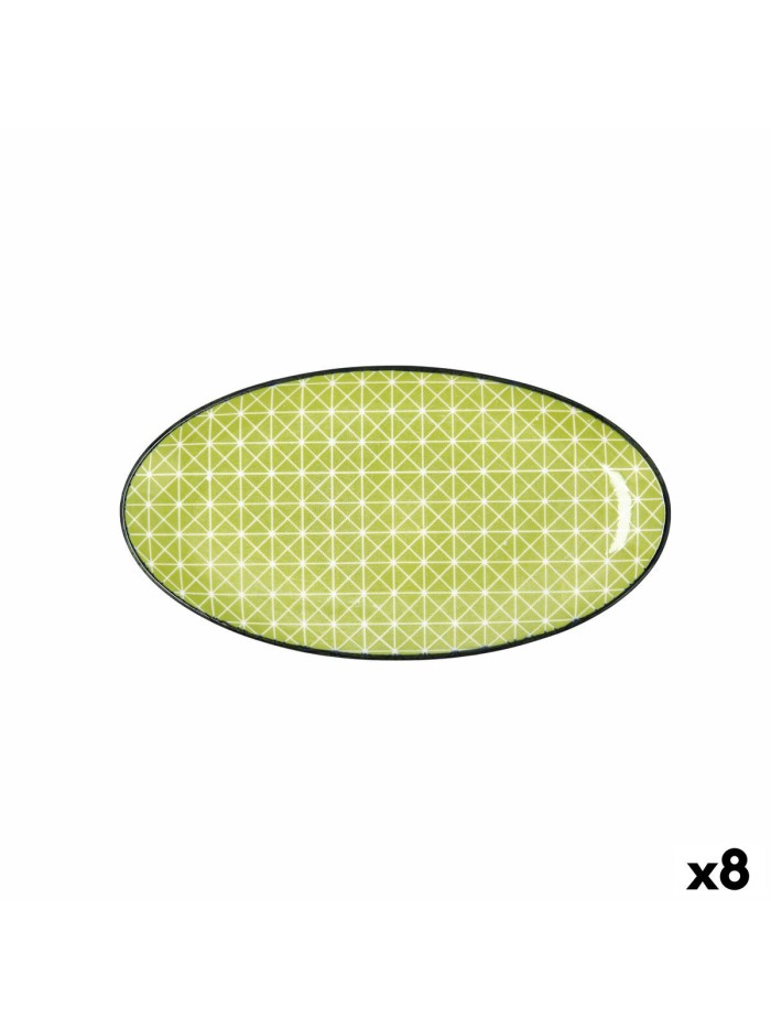 Snack tray Quid Pippa Oval Ceramic Multicolour (21 cm) (8 Units)