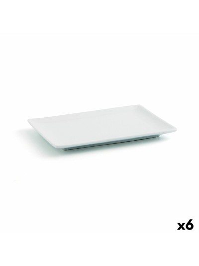 Bandeja de Aperitivos Quid Gastro Fun Blanco Cerámica 20 x 13 x 2 cm (6 Unidades)