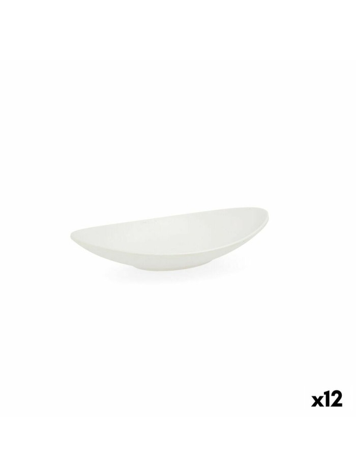 Assiette creuse Quid Select Oblongue Blanc Plastique 18 x 10,5 x 3 cm (12 Unités)