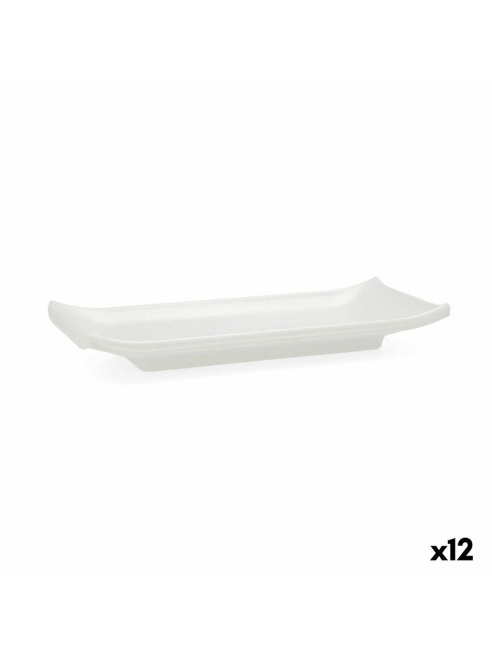 Bandeja Quid Select Blanco Plástico 22,4 x 9,5 x 3 cm Sushi (12 Unidades)