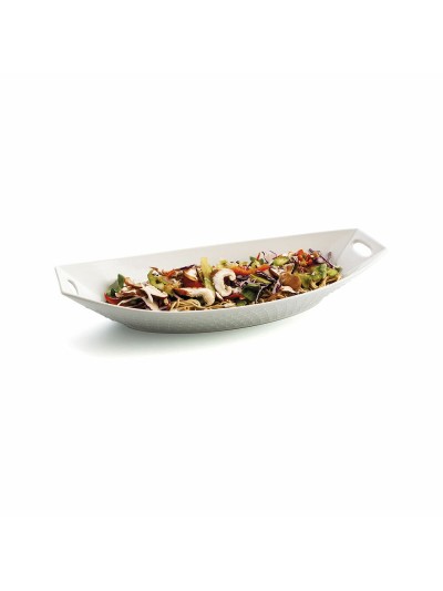 Fuente de Cocina Quid Gastro Cerámica Blanco (39,5 x 19 x 8 cm) (4 Unidades)