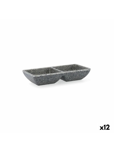 Bandeja de Aperitivos Quid Lonja Gris Plástico 17 x 7 x 3 cm (12 Unidades)