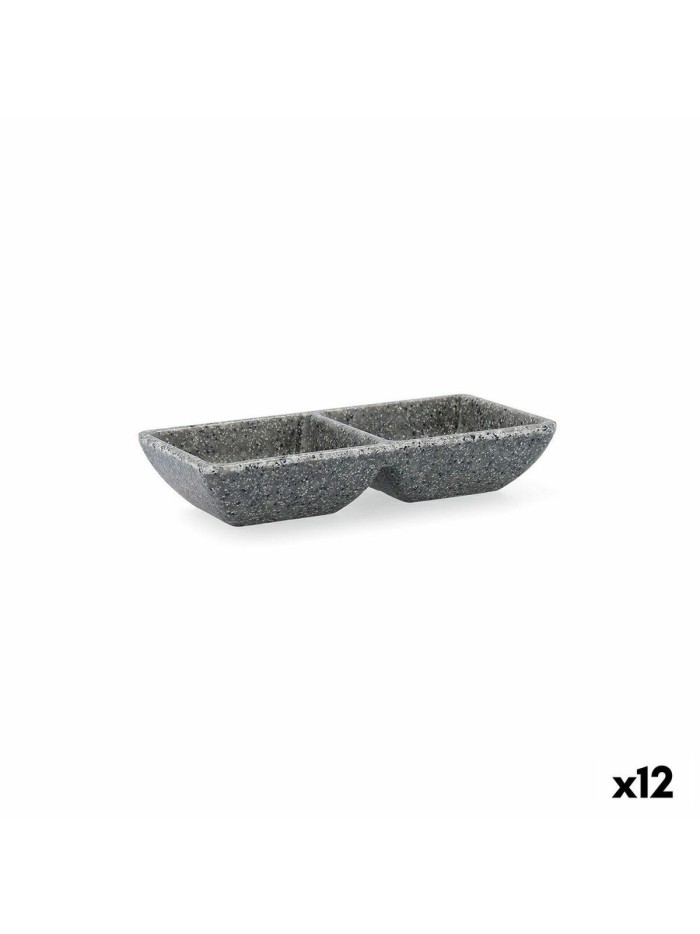 Bandeja de Aperitivos Quid Lonja Gris Plástico 17 x 7 x 3 cm (12 Unidades)