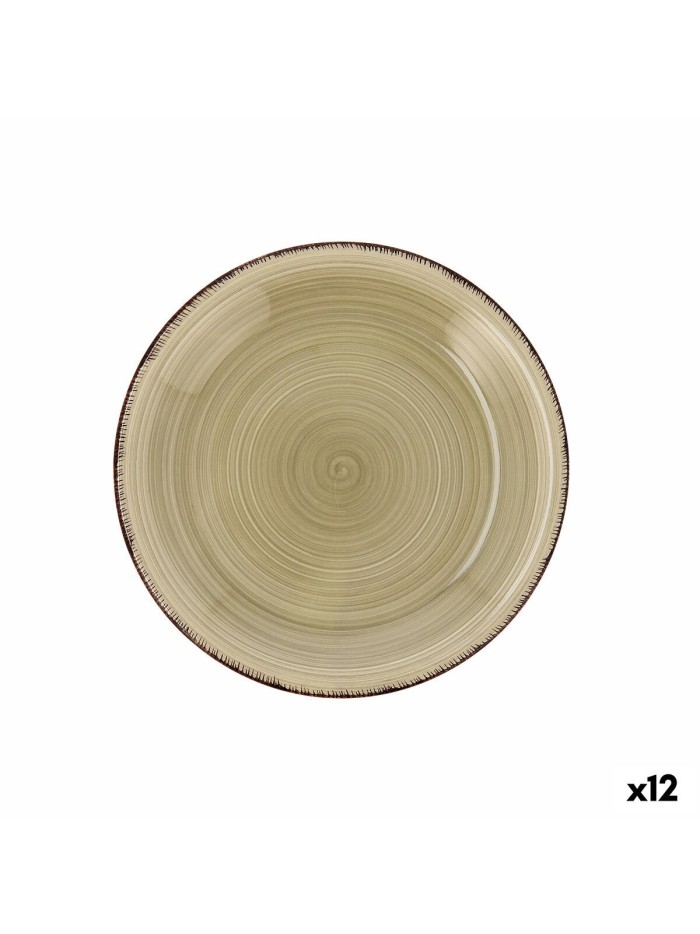 Assiette à dessert Quid Natura Vita Céramique Vert (19 cm) (12 Unités)