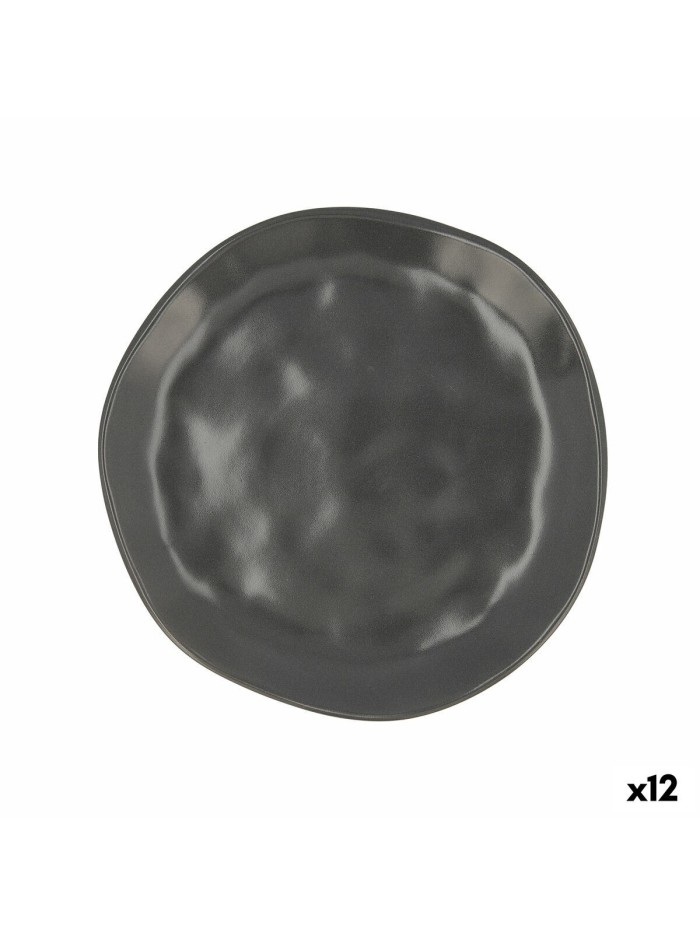 Plato de Postre Bidasoa Cosmos Cerámica Negro (20 cm) (12 Unidades)