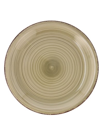Flat plate Quid Vita Natura Ceramic Green Ø 27 cm (12 Units)