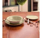 Plato Llano Quid Vita Natura Cerámica Verde Ø 27 cm (12 Unidades)