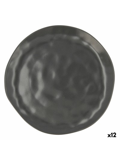 Plato Llano Bidasoa Cosmos Cerámica Negro (Ø 26 cm) (12 Unidades)