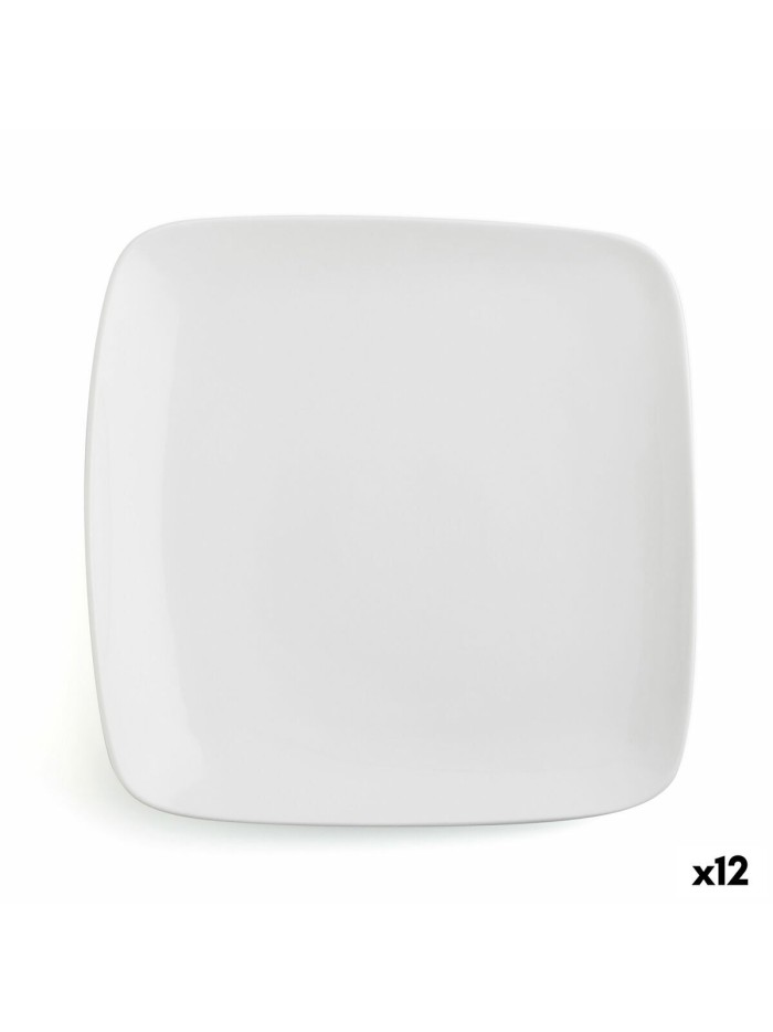 Assiette plate Ariane Vital Carré Céramique Blanc (27 x 21 cm) (12 Unités)
