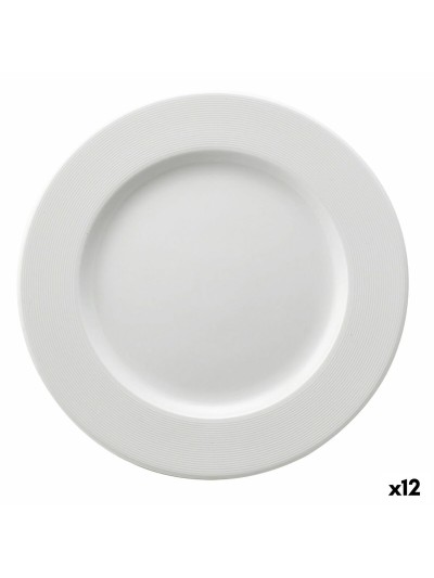 Plato Llano Ariane Orba Cerámica Blanco (Ø 27 cm) (12 Unidades)