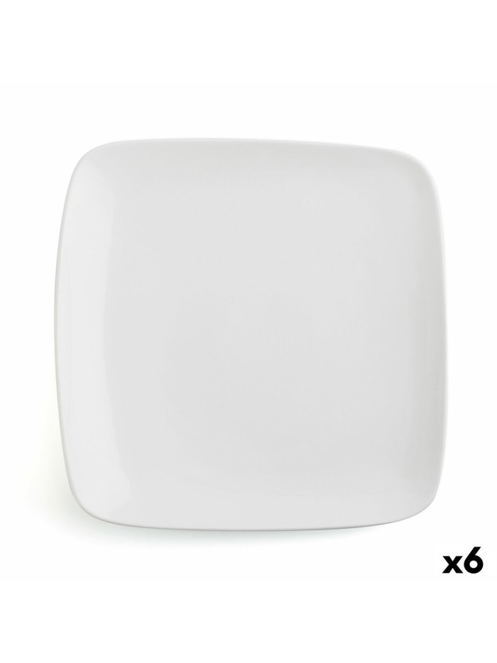 Flat plate Ariane Vital Squared Ceramic White (30 x 22 cm) (6 Units)