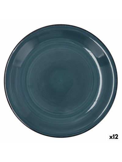 Plato Llano Quid Vita Cerámica Azul (Ø 27 cm) (12 Unidades)