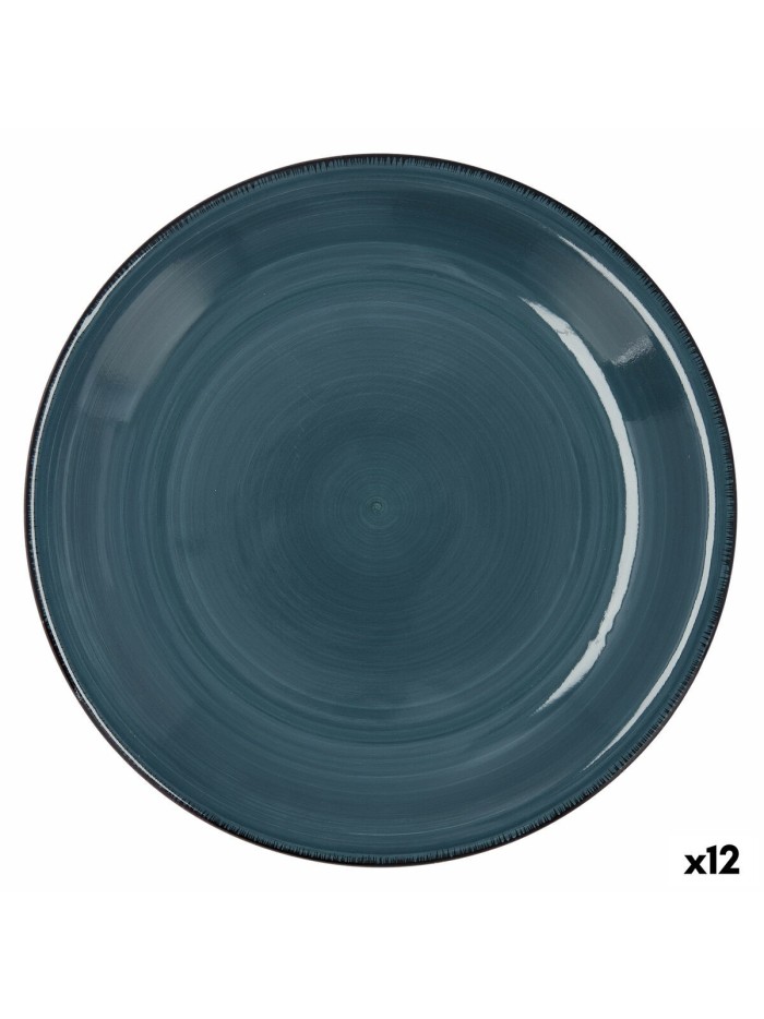 Plato Llano Quid Vita Cerámica Azul (Ø 27 cm) (12 Unidades)