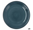 Plato Llano Quid Vita Cerámica Azul (Ø 27 cm) (12 Unidades)