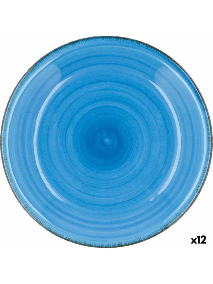 Deep Plate Quid Vita Blue Ceramic (ø 21,5 cm) (12 Units)