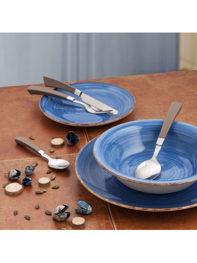 Deep Plate Quid Vita Blue Ceramic (ø 21,5 cm) (12 Units)