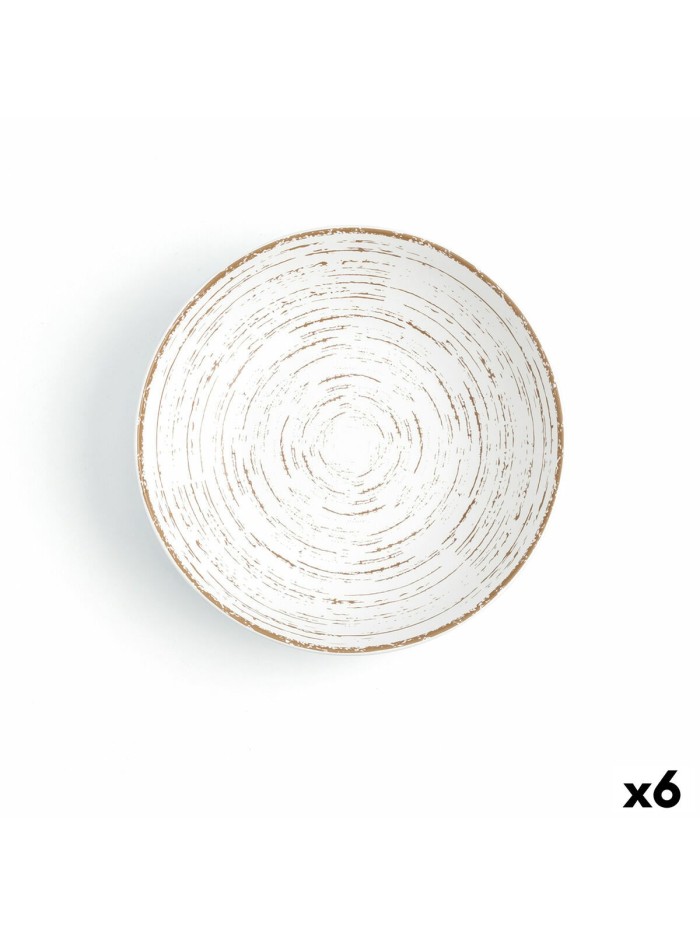 Plato Hondo Ariane Tornado Cerámica Bicolor (Ø 21 cm) (6 Unidades)