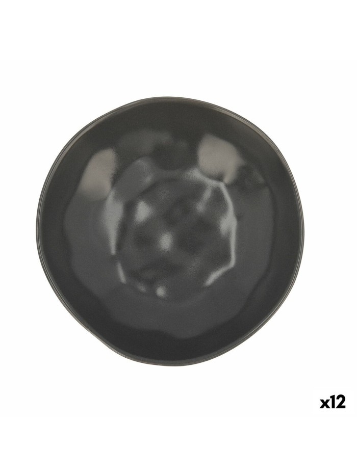 Assiette creuse Bidasoa Cosmos Céramique Noir (22 cm) (12 Unités)