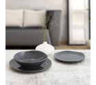 Deep Plate Bidasoa Cosmos Ceramic Black (22 cm) (12 Units)