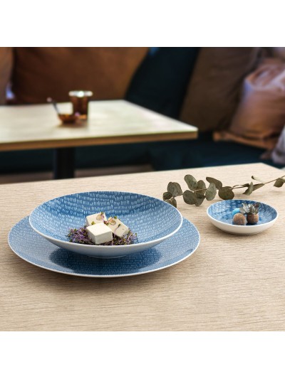 Deep Plate Ariane Coupe Ripple Ceramic Blue (20 cm) (6 Units)