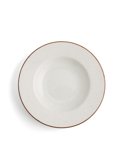 Plato Hondo Ariane Terra Cerámica Beige (Ø 26 cm) (6 Unidades)