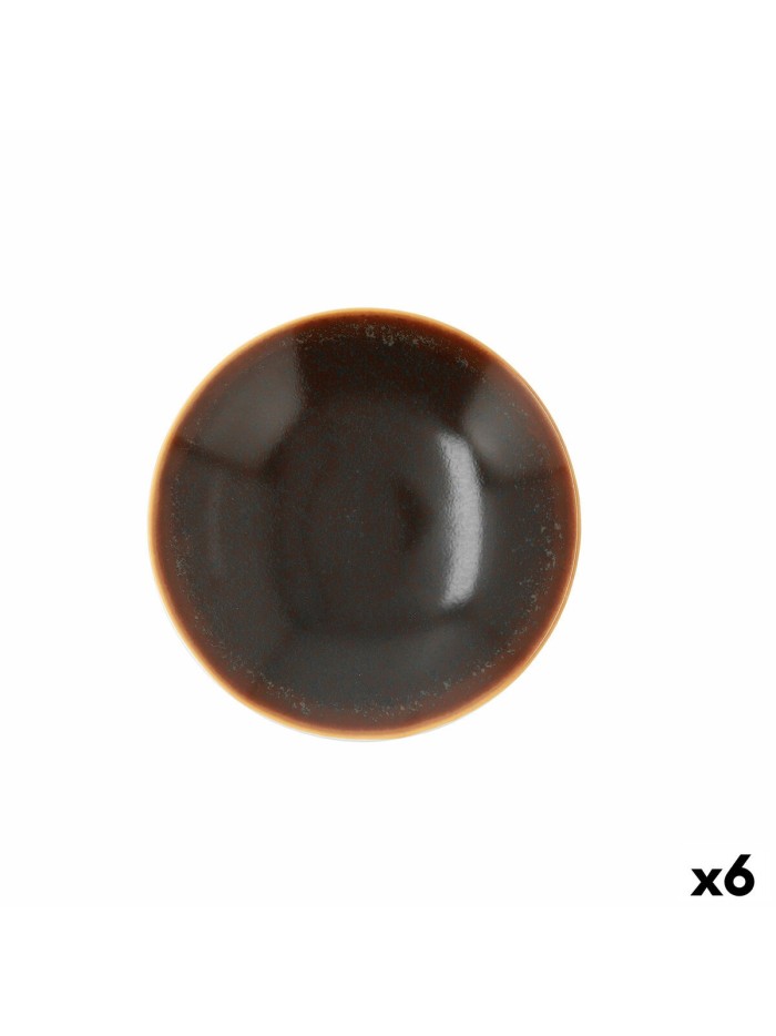 Assiette creuse Ariane Coupe Decor Céramique Marron (20 cm) (6 Unités)