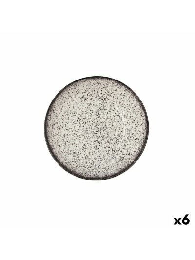 Plato Hondo Ariane Rock Cerámica Negro (Ø 21 cm) (6 Unidades)